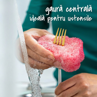 Burete de curatat vase, 3M, Scotch-Brite, Flex Scrub, roz, antizgarieturi